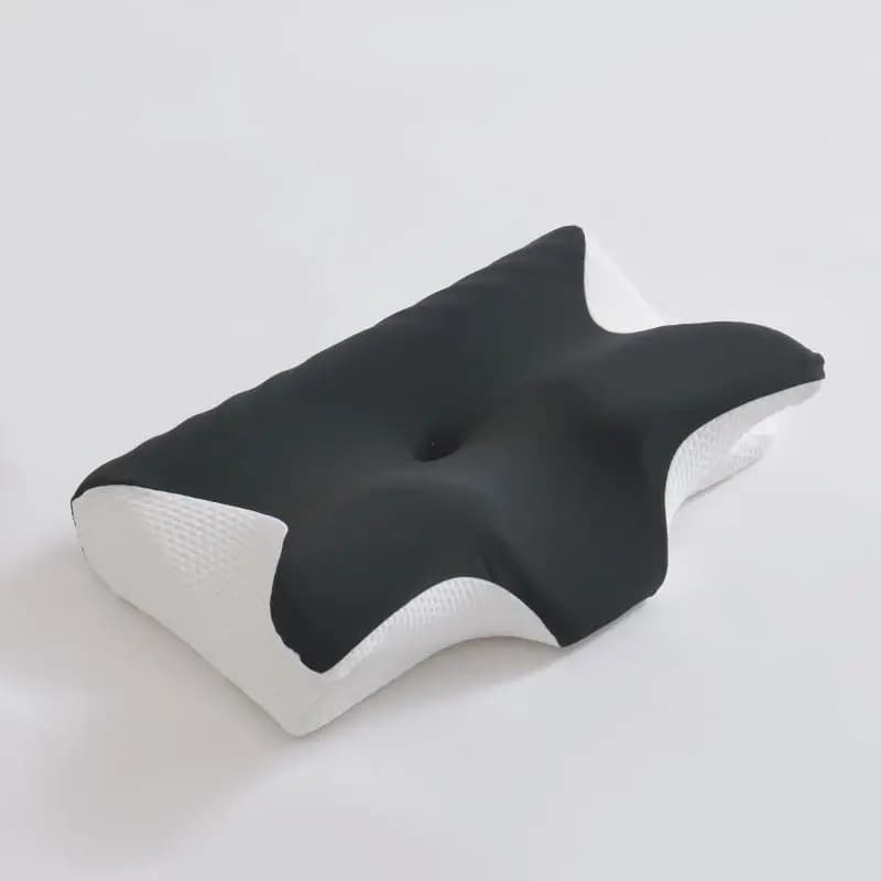 Cuscino per il collo in lattice con scanalatura a farfalla regolabile in altezza Supporto traspirante in memory foam a rimbalzo lento in un unico pezzo per la schiena e la spalla laterale