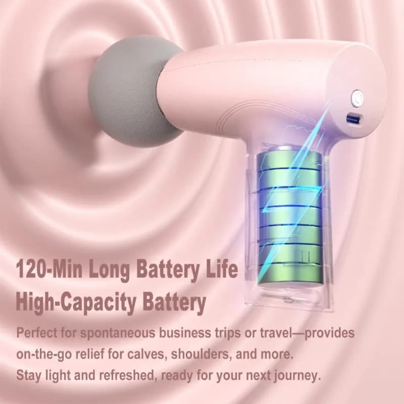 B72A Full Body Muscle Relief Portable Fitness Massage Gun Mini-Multi-Speed, Quiet Operation, Long Battery Life