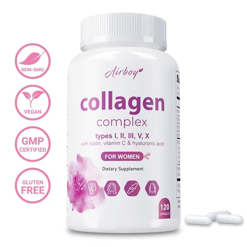 Collagen Complex - Vitamin C, Skin Whitening, Anti-aging, Biotin, Types I, II, III, V, X, Hydrolyzed Collagen Supplement