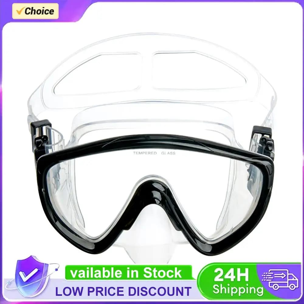 Maschera Subacquea in Silicone con Copertura per il Naso, Occhialini da Nuoto con Ampia Visuale Antiappannamento per Adulti