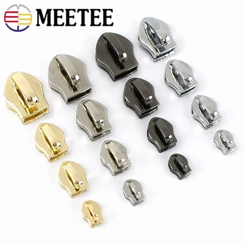 20/50 pezzi Meetee Zipper Sliders per 3 # 5 # 8 # 10 # Cerniere in nylon per giacche e vestiti, tiranti per cerniere, kit di riparazione per cerniere di tasche