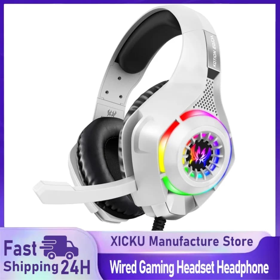Wired Gaming Headset Headphone 3.5mm PC Gaming Headset Earphones With Surround ENC Mic For Computer PS4 PS5 Xbox Bass Stereo