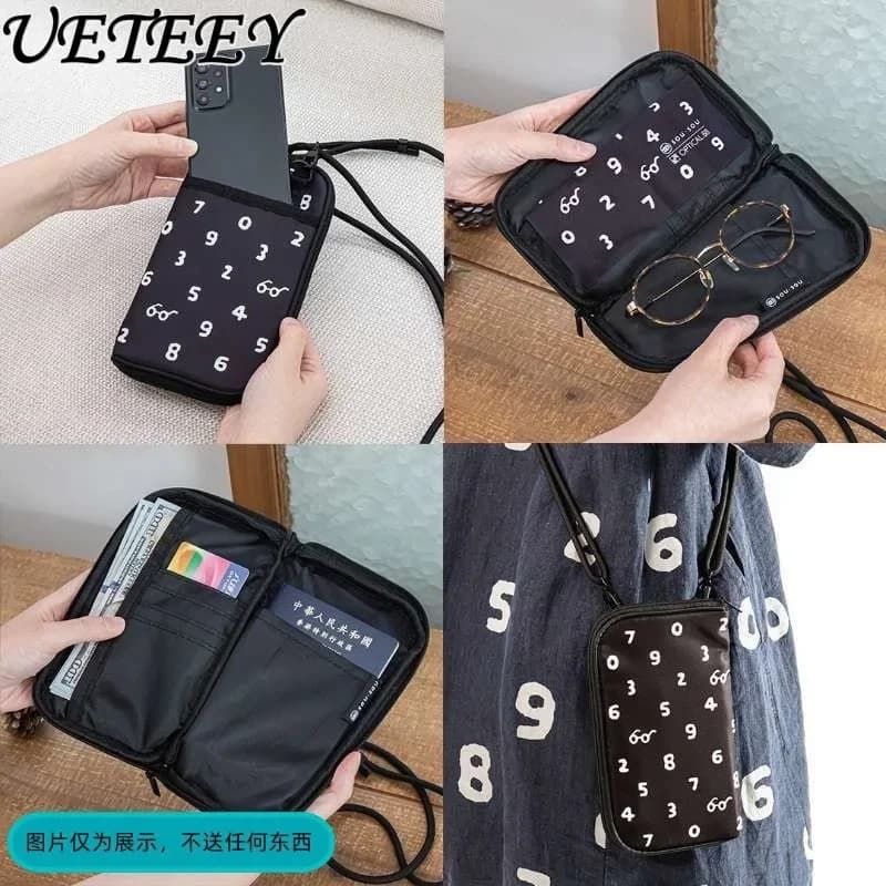 Mini pochette semplice stampata digitale versione completa giapponese borsa a tracolla piccola borsa portaoggetti porta passaporto certificato a doppio uso