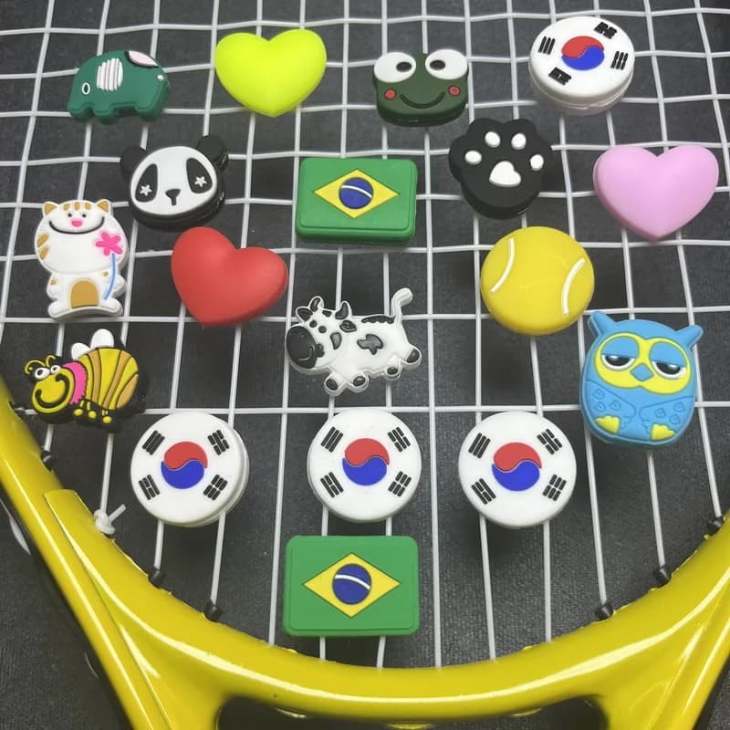 5/10 Pz/lotto Tennis Vibrations Heart Shape Chestnut Rack Anti Vibration Animal Tennis Rack Absorber Tennis Accessories