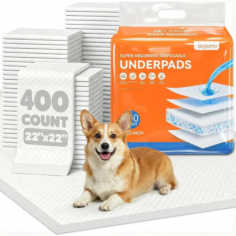 Tappetini Assorbenti Extra per Addestramento Cuccioli 22x22 Pollici con Adesivo, Impermeabili per Cani, Ideali per Cuccette e Mobili