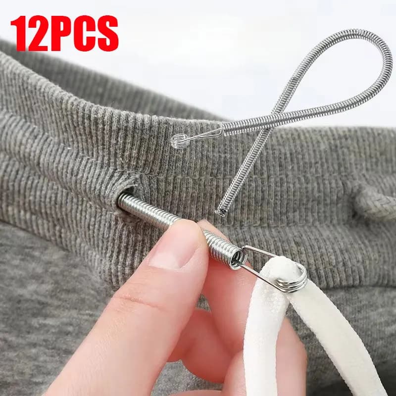 Multi-purpose tool for stringing strings Foldable DIY with spring coulisse Clips for threading sewing needles to pull strings Handmade elastic band