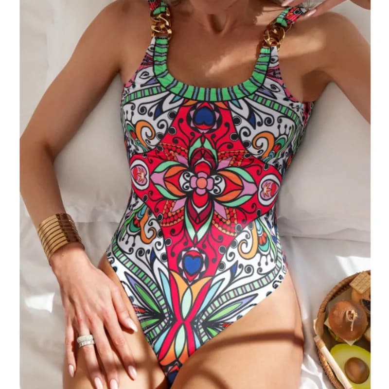 Costume da bagno intero femminile con stampa sexy Costume intero chiuso Push Up Costumi da bagno da donna Costumi da bagno Body Beach Pool Bagnante 2025
