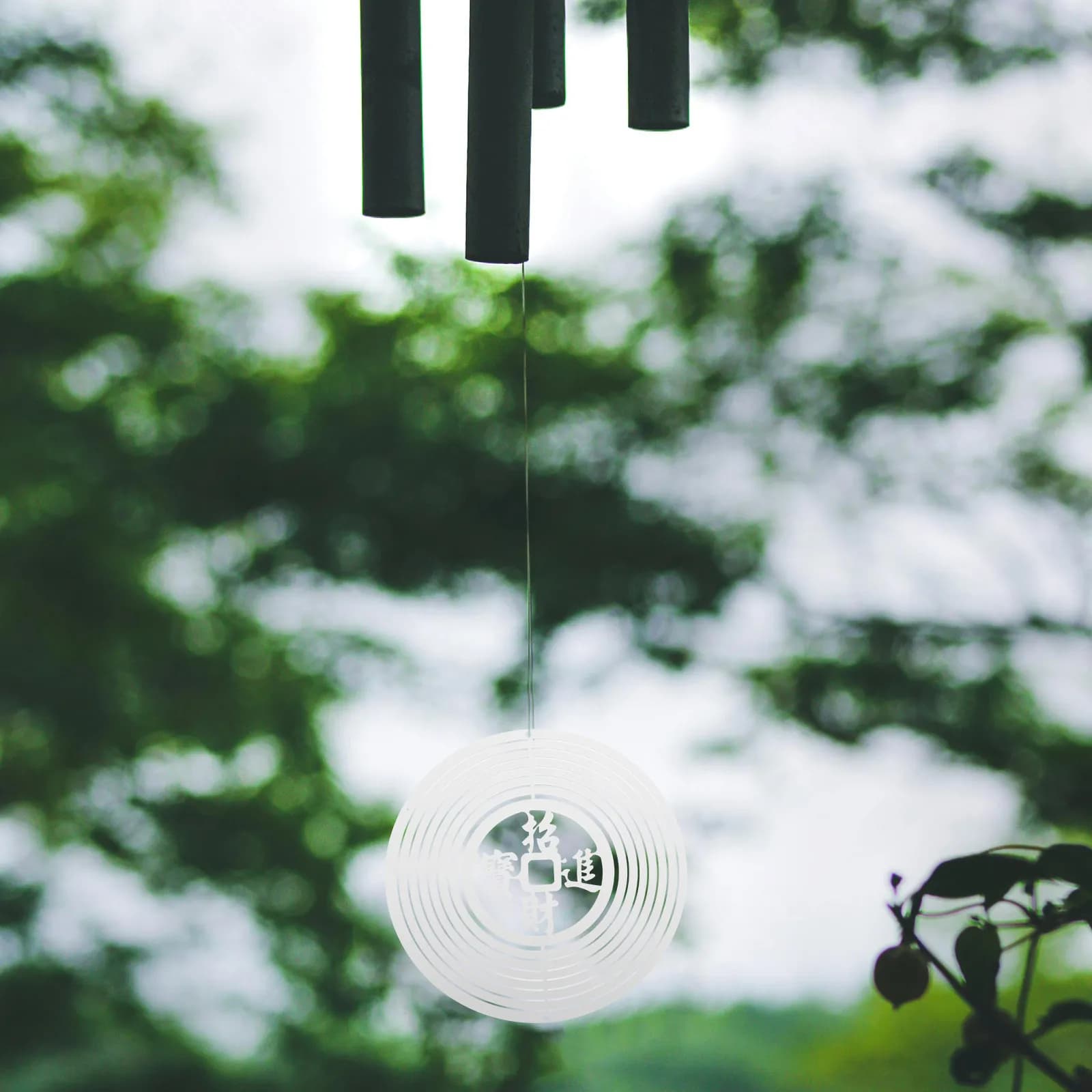 Stainless Steel Hanging Wind Spinner Outdoor Garden Decor Art Sculpture Bird Deterrent Rotating Wind Chime for Yard Patio Home