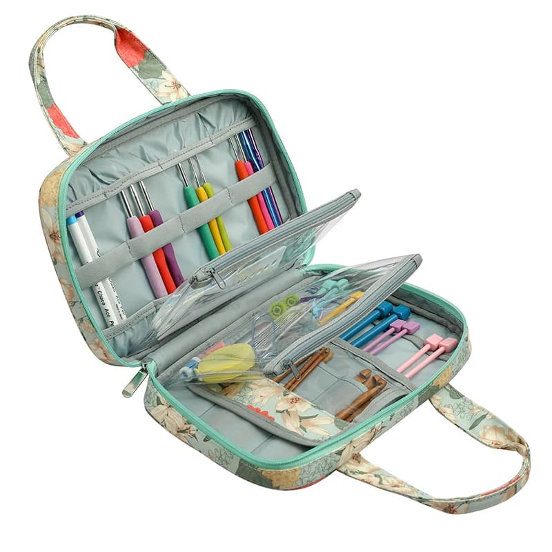 Borsa per maglieria a mano Borsa per riporre filati Kit di materiali per accessori per aghi all'uncinetto fai-da-te Custodia per organizer per aghi circolari fatta a mano Nuovo
