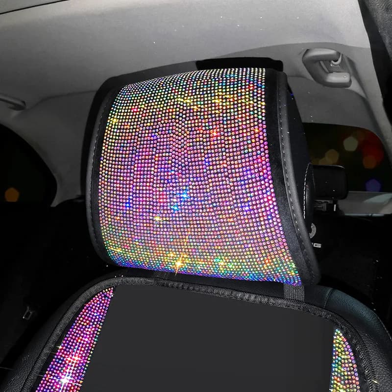1 pz Bling strass seggiolino auto poggiatesta cuscino decorazione universale Fit Car Head Pad Cover diamante accessori interni donna