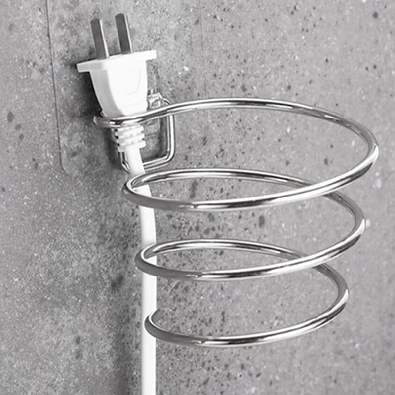 Organizzatore per rack a spirale a parete, supporto per asciugacapelli, per piastra per capelli, per scaffale per scatola di immagazzinaggio per organizer da bagno