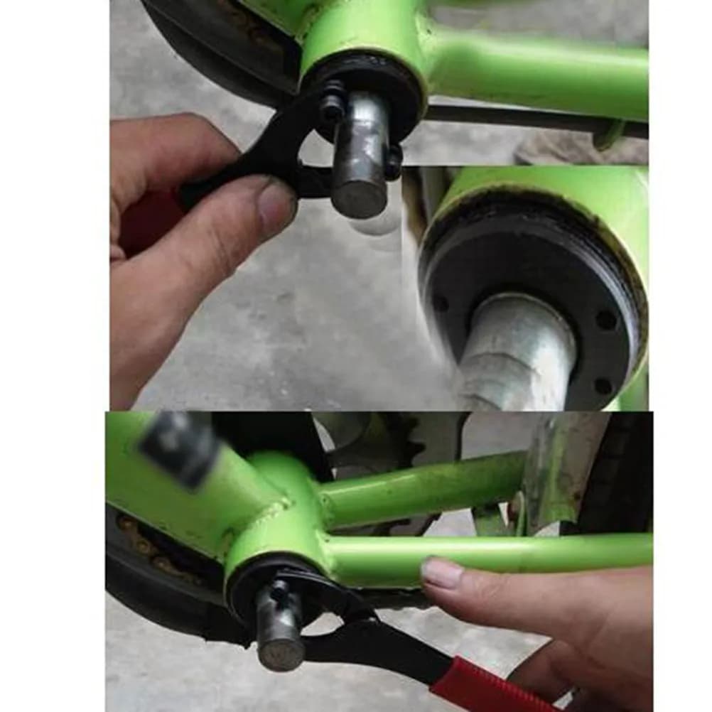 Bottom Bracket Removal Wrench Iron Plastic Handle Adjustable Claw Hook for Bicycle Use Chain Flywheel Lock Ring Bike Disassembly