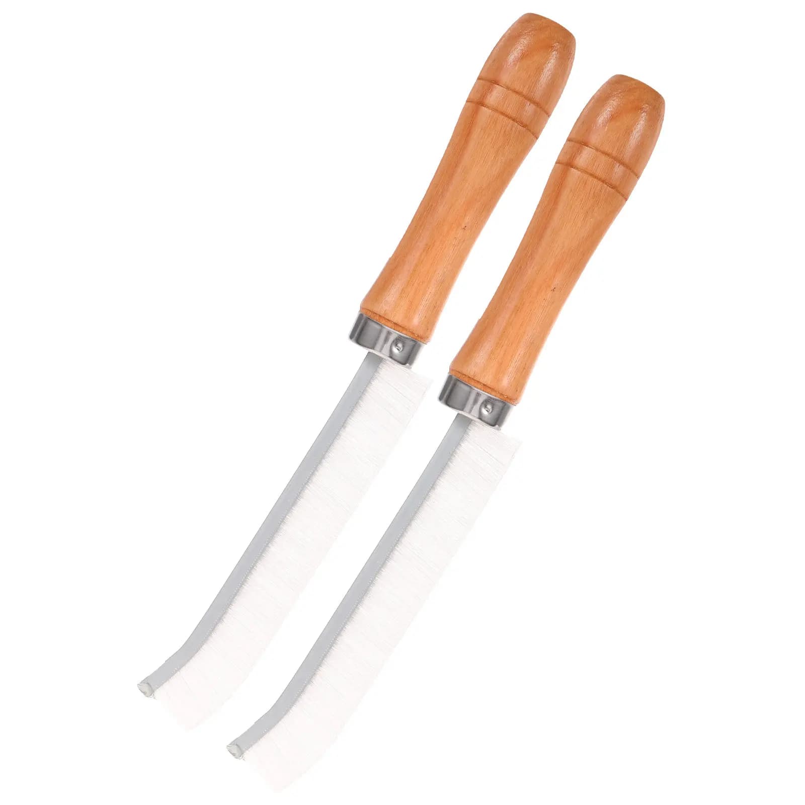 2Pcs Hard Bristle Crevice Cleaning Brush Wooden Handle Multi-Functional Gaps Scrubber Bathroom Kitchen Groove Cleaning Tool