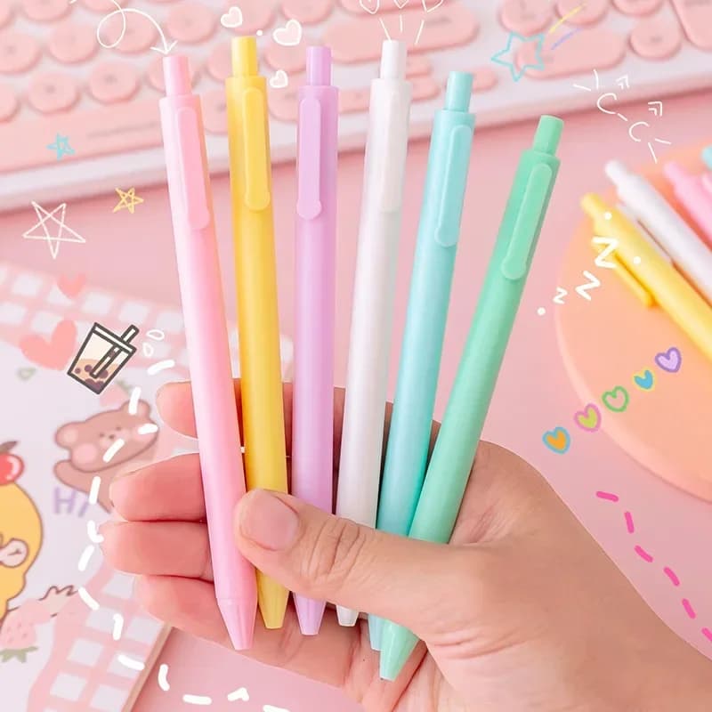 50 pezzi innovativi tinta unita piccola penna gel fresca studente di cancelleria regalo stampa penna ad acqua macaron sistema di colori accessori per ufficio