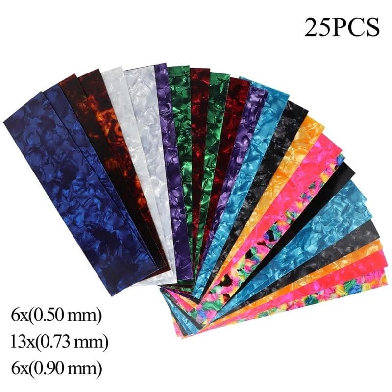 25Pcs Guitar Pick Sheets Light Heavy Celluloid Guitar Pick Strips