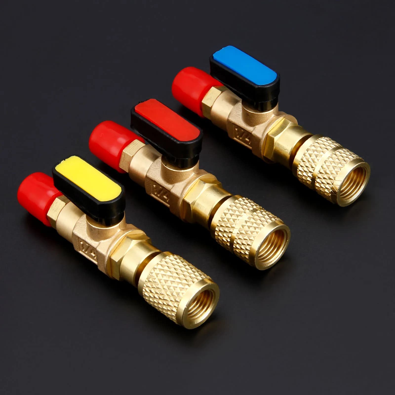 3Pcs HVAC A/C strumento adattatore valvola A sfera di intercettazione diritta per R410a R22 R12 1/4 "5/16" SAE maschio aria condizionata strumenti di refrigerazione