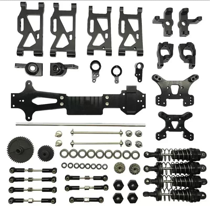 WLtoys 144001 1:14 Auto RC con kit di aggiornamento in metallo, set completo di parti in metallo
