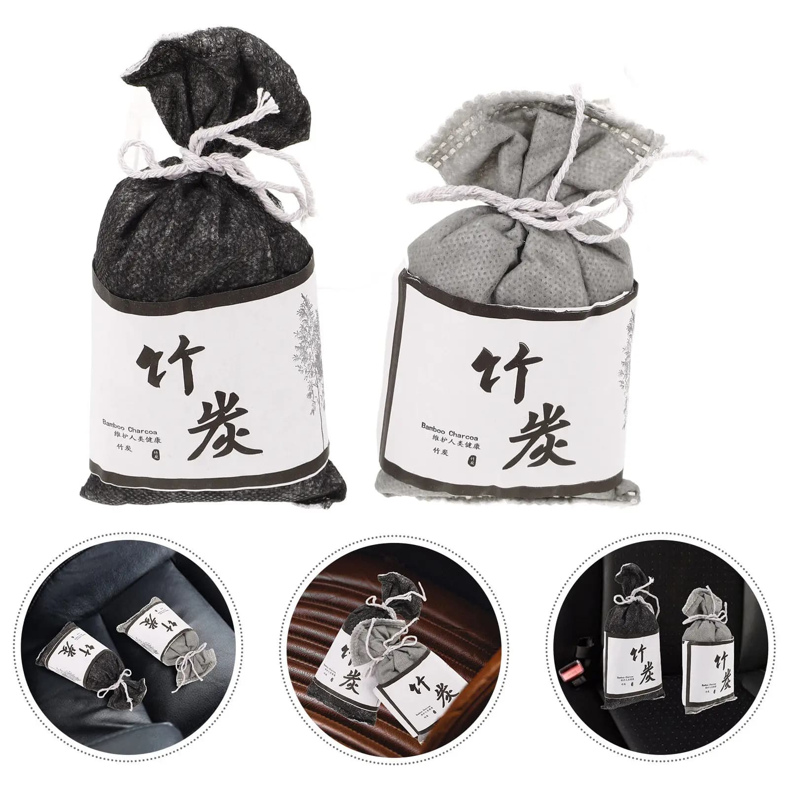 4Pcs Activated Charcoal Odor Absorber Bags Bamboo Charcoal Air Freshener for Closet Car Room Deodorizer Moisture Absorbers