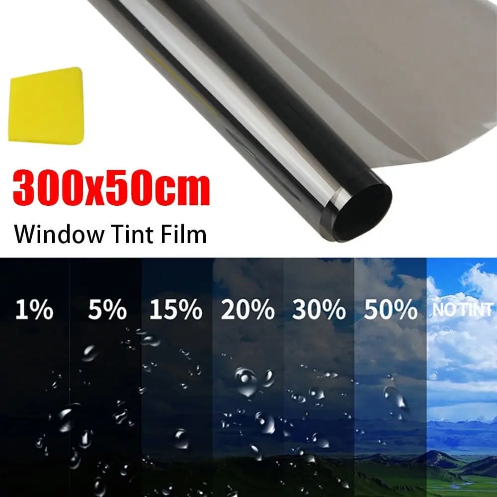 1Roll 50x3m Solar UV Protection Window Tint Film Heat UV Block Sun Shade Car Foils Black VLT 1%-50% Glass Sticker Windshield