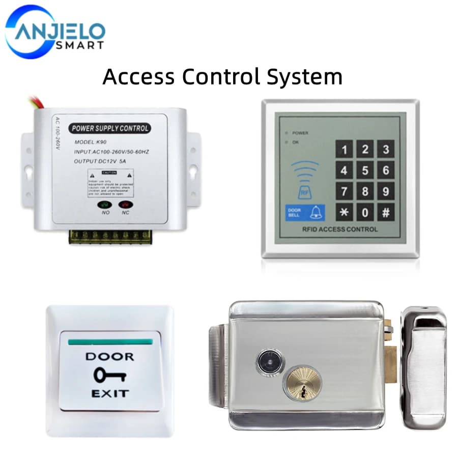 ANJIELO Kit Sistema di Controllo Accessi Digitale, Apriporta Elettronico, Adattatore per Garage Domestico, Kit Serratura Intelligente RFID Elettromagnetica