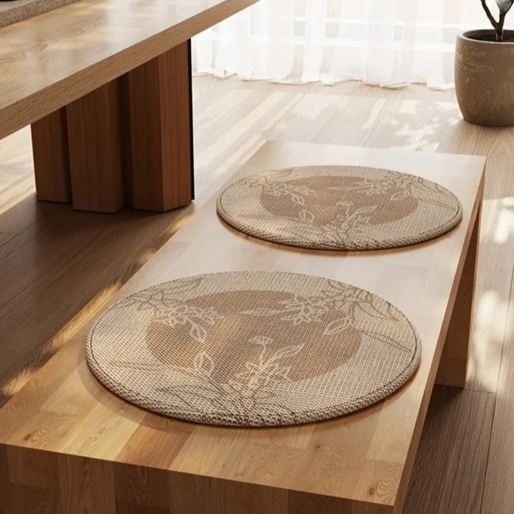 Chinese Style Thick Soft Round Seat Cushion Anti Slip Handmade Woven Meditation Cushion Breathable Non-Slip Cushion Office
