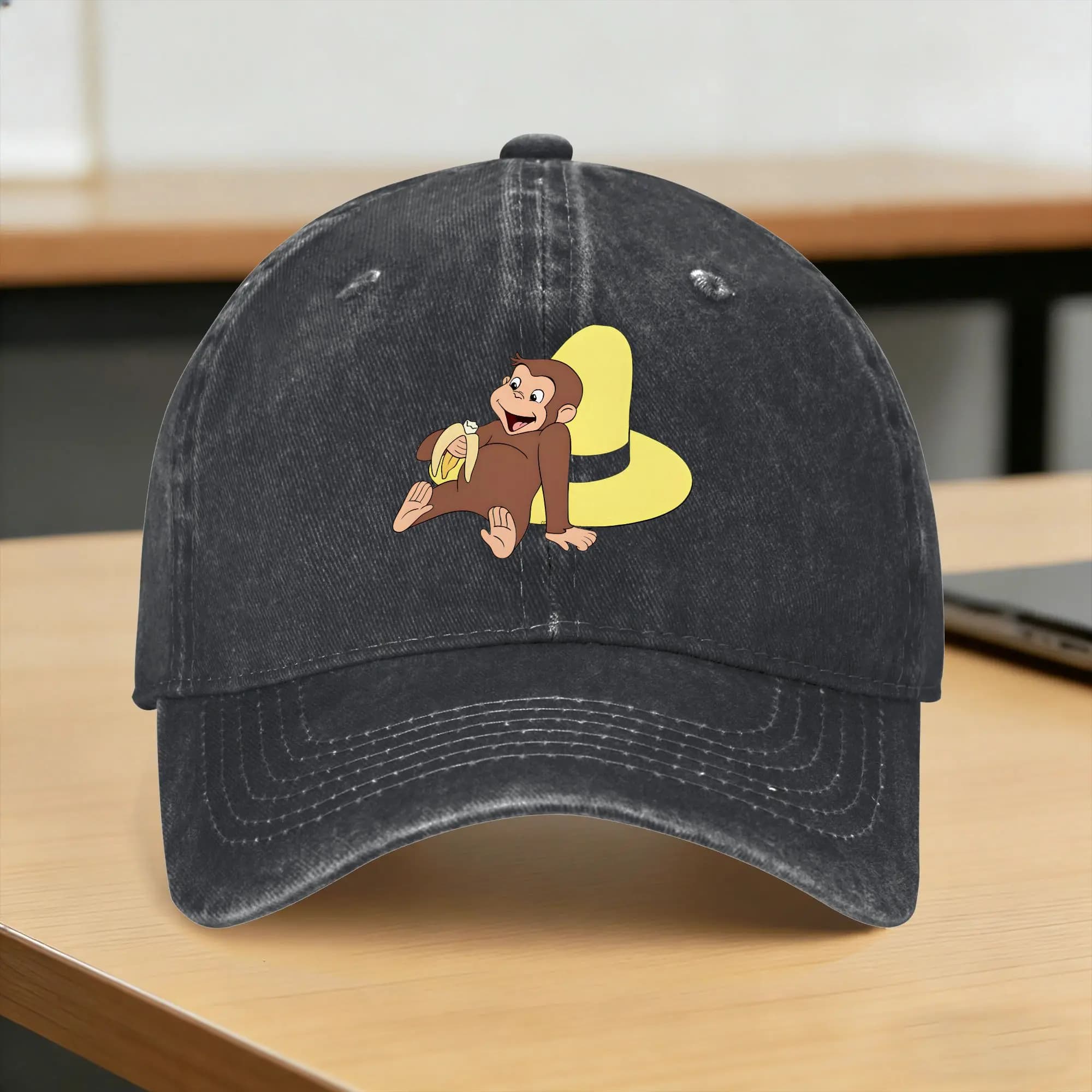 Cappellino da Baseball con Scritta 'C-Curiouss Georges' Stile Cartoon, Divertente Cappello da Camionista Y2K, Unisex per Adolescenti, Escursionismo e Pesca