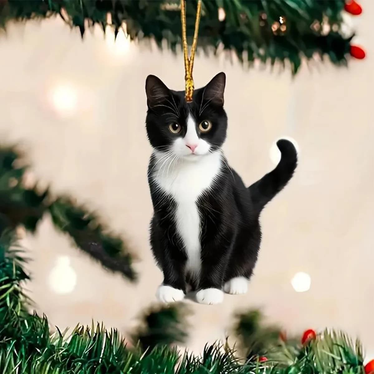Ornamento per albero di natale per gatti neri decorazione per gatti in acrilico carino per decorazioni natalizie perfetto per gli amanti dei gatti regalo di natale a tema per animali domestici