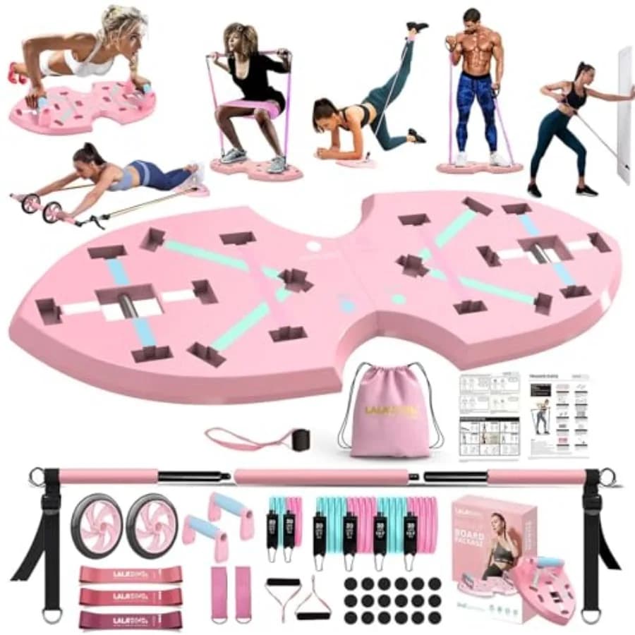 Home Gym Push Up Board 36-in-1 with Ab Roller Resistance Bands Portable Foldable Workout Board for Full Body Strength Training
