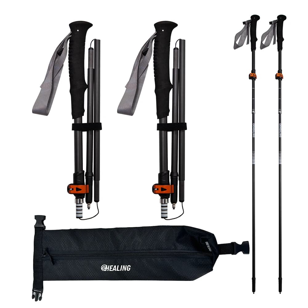 Ultralight Carbon Fiber Trekking Poles For Walking Travel Hiking Adjustable Length EVA Handle