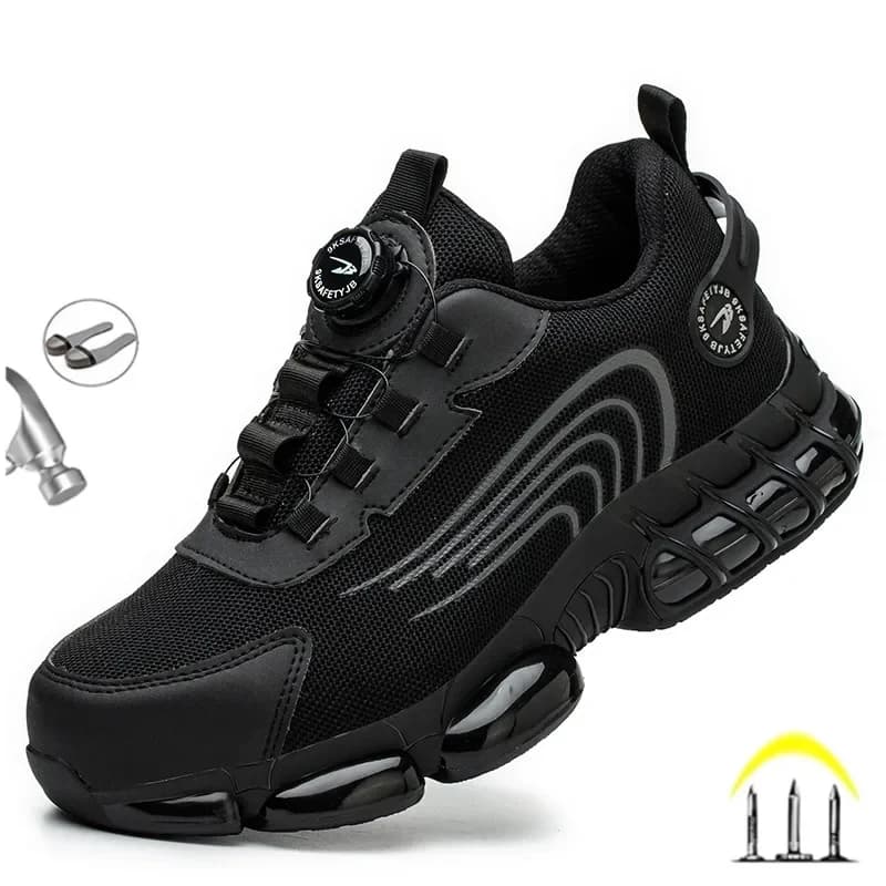 New 2026 Safety Shoes Men Rotary Buckle Work Shoes Air Cushion Indestructible Sneakers Puncture-Proof security Boots Protective