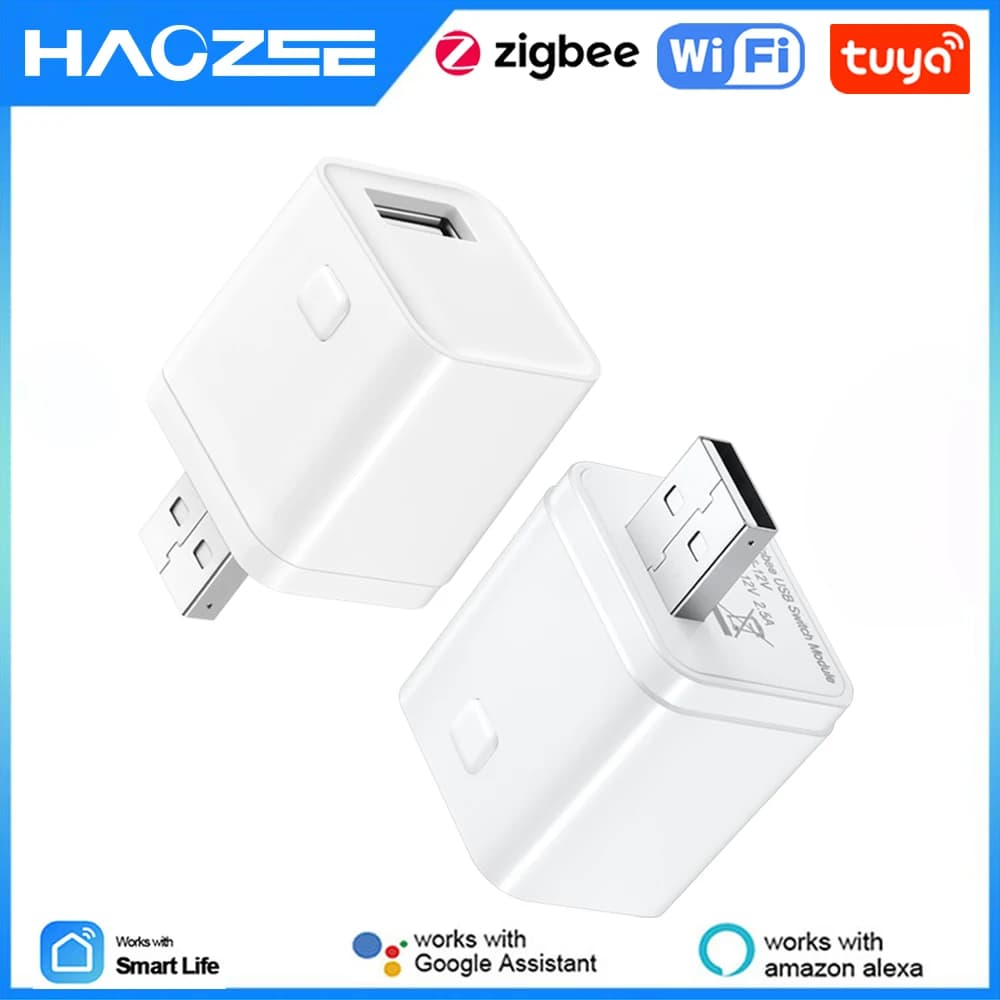 Tuya Smart WiFi/Zigbee Micro 1 2 3 Interruttore adattatore USB 5V Mini adattatore di alimentazione USB Controllo intelligente della vita tramite Alexa Google