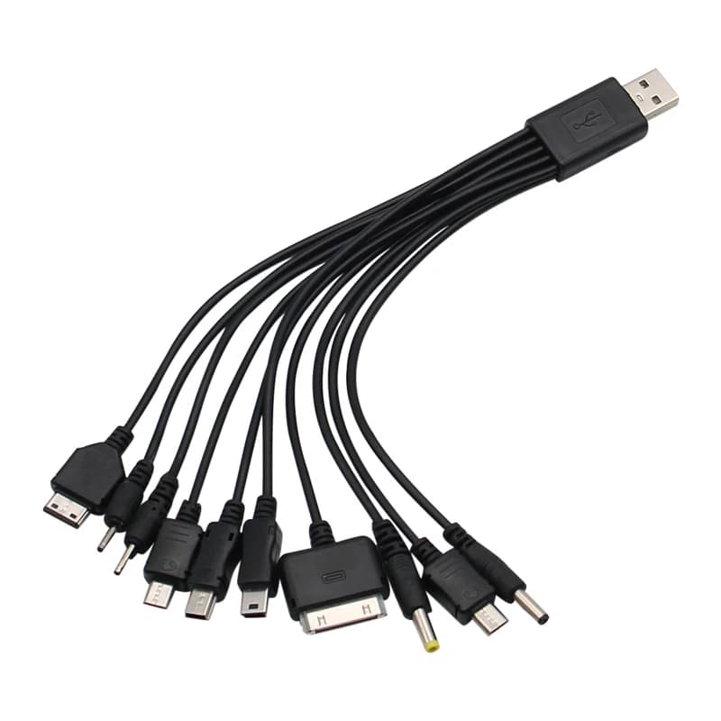 Universal USB to multi-spine charger cable for mobile phone USB cable 10 to 1 for Samsung Xiaomi Huawei Google Charger Cable OPPO Vivo
