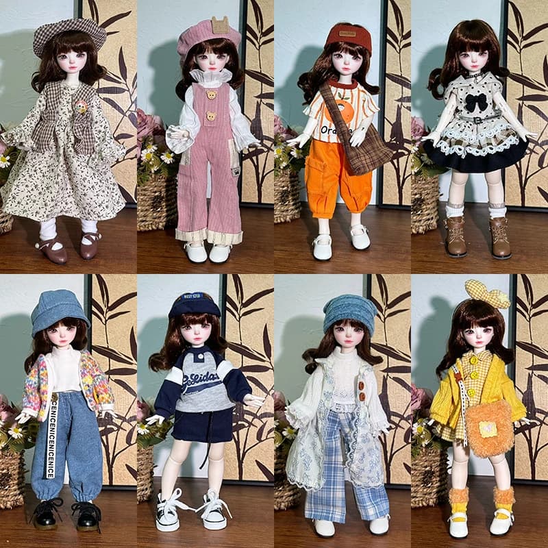 Vestiti per bambole BJD da 30 cm per ragazze, abito invernale in scala 1/6 e grazioso cappello, accessori regalo, outfit per bambole, vestito Lolita, regali per travestimenti.