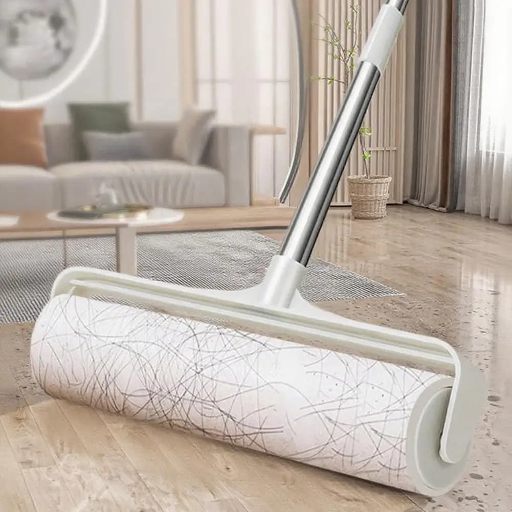 Hair Sticker Roller Retractable Handle Lint Roller Lightweight Adhesive Fluff Remover Sticky Hair Sofa Roller for Clothes