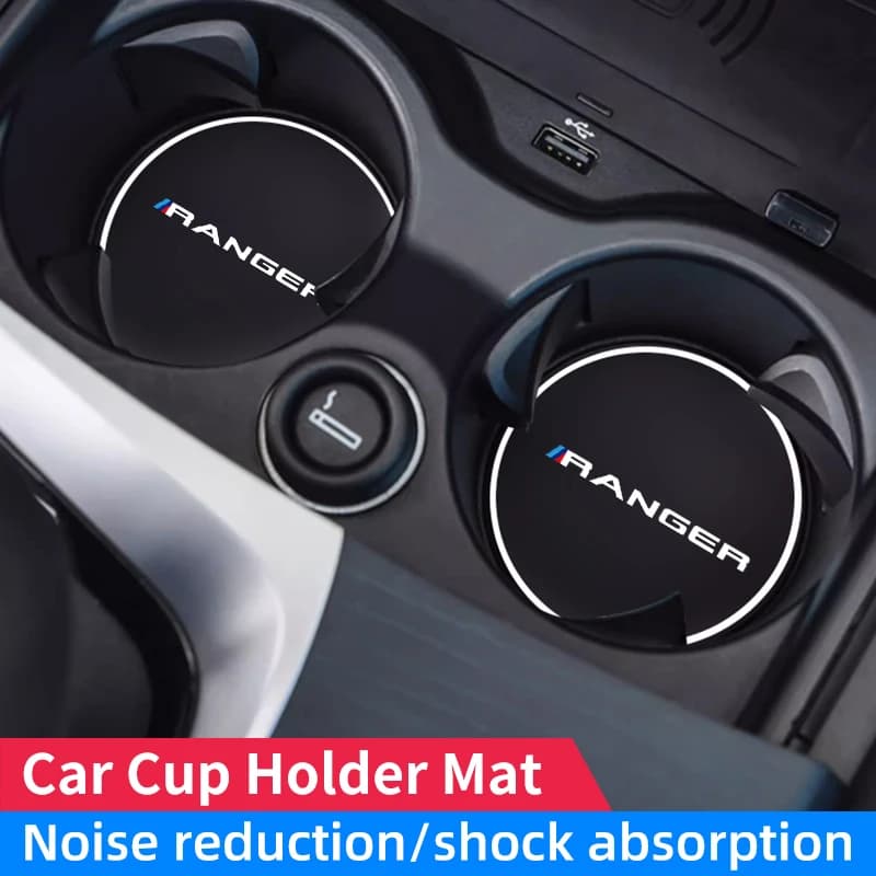 2 tappetini per auto per Ford Ranger T9 T7 T1 Raptor, tappetini rotondi per scanalature delle portiere, silenziosi e antiscivolo, accessori per interni auto