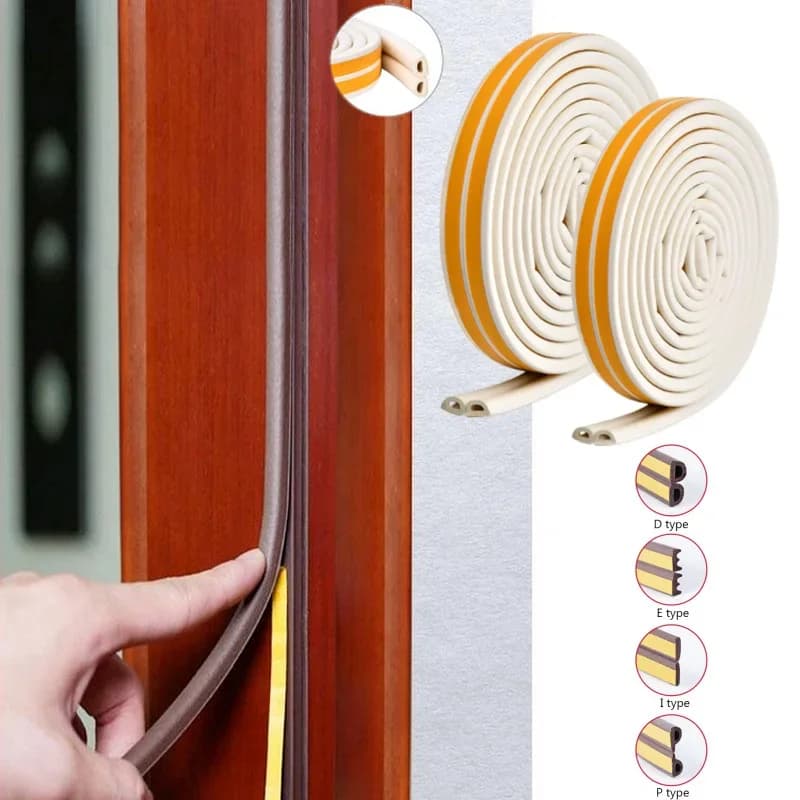 20M self adhesive door window sealing strip Sound Insulation Foam Weatherstrip Anti-Collision Rubber Seal Draught Excluder Tape