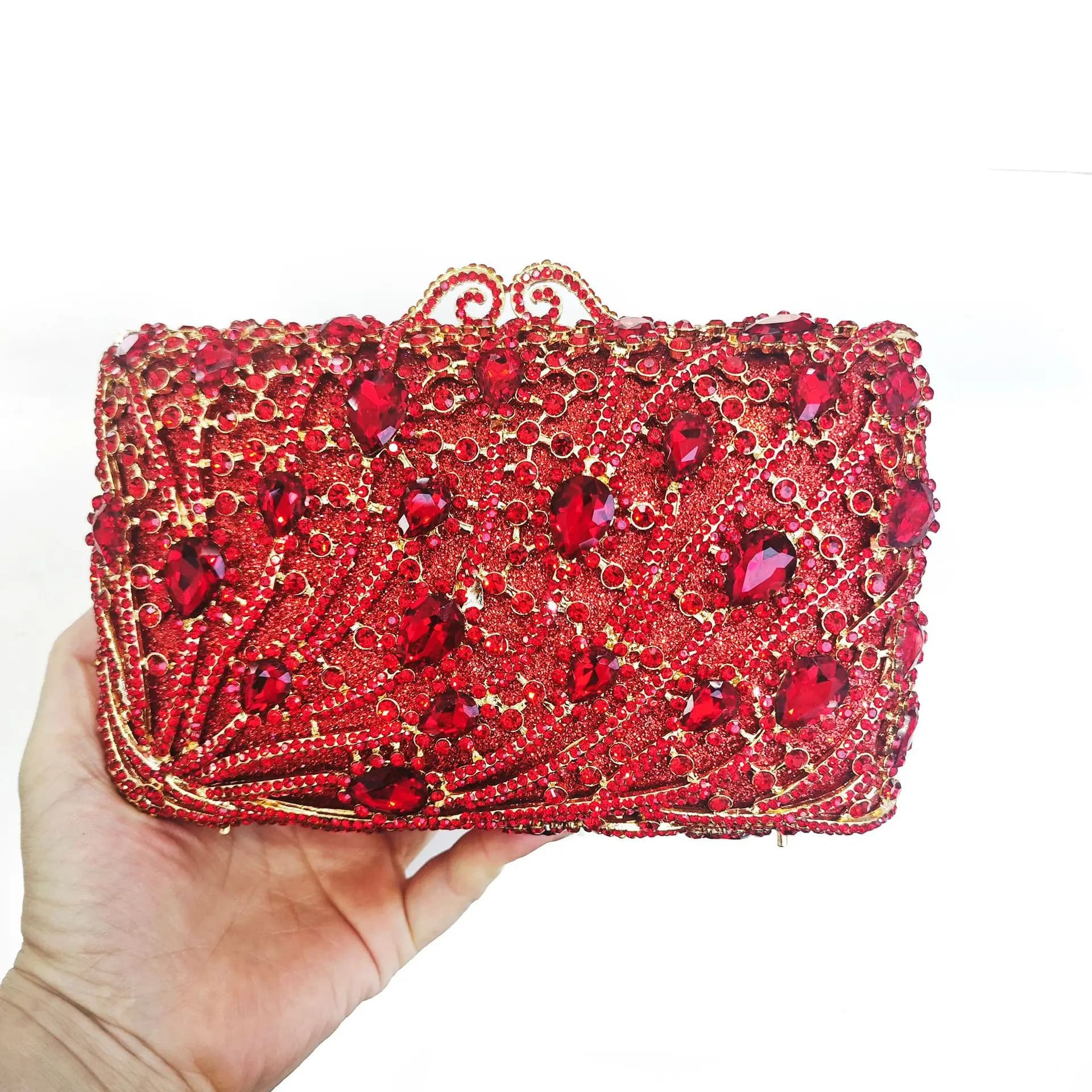 Pochette in cristallo Borsa da pranzo quadrata con piume di pavone e diamanti Borsa da donna con diamanti per banchetti vuoti