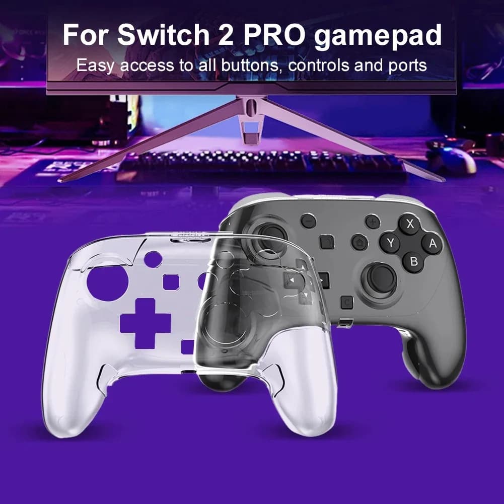 Custodia protettiva Shell per Switch Pro Custodia protettiva trasparente in cristallo duro trasparente per accessori controller di gioco Switch 2 Pro Nuovo
