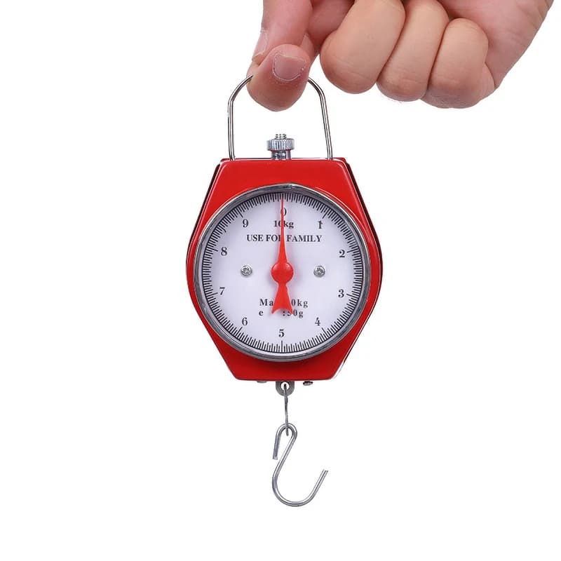Bilancia per bagagli con bilancia a molla portatile meccanica da 5/10 kg (colore casuale) per appendere la bilancia per bagagli tascabile con opzione