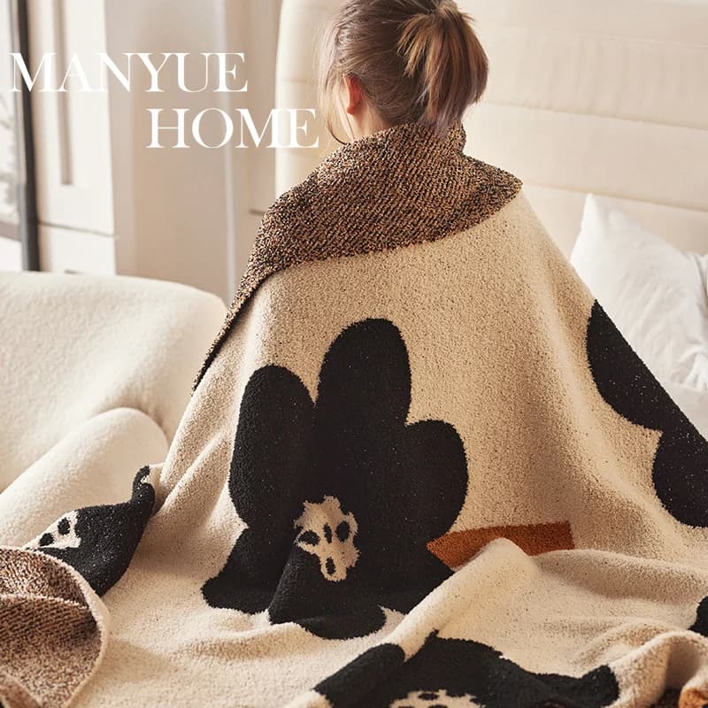 Coperta per Divano in Stile Nordico, Coperta per Pisolino in Ufficio, Coperta per Camera da Letto, Coperta per Condizionatore d'Aria, Morbida, Accogliente e Versatile