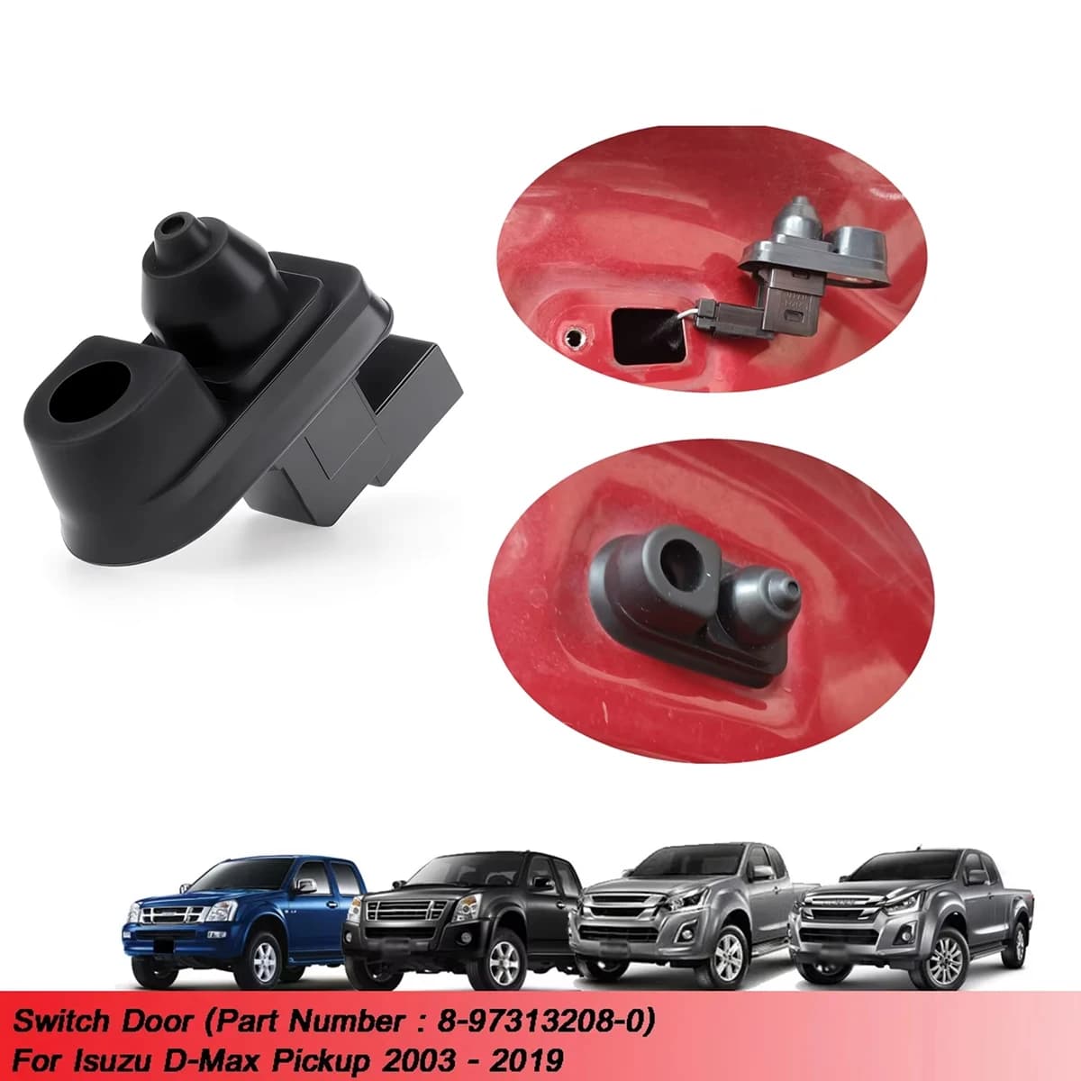 1/2 pezzi 8973132080 8-97313208-0 Sensore interruttore porta a 2 pin adatto per Isuzu D-MAX MU-7 Alterra MU-X 2003-2019 per Chevrolet Colorado
