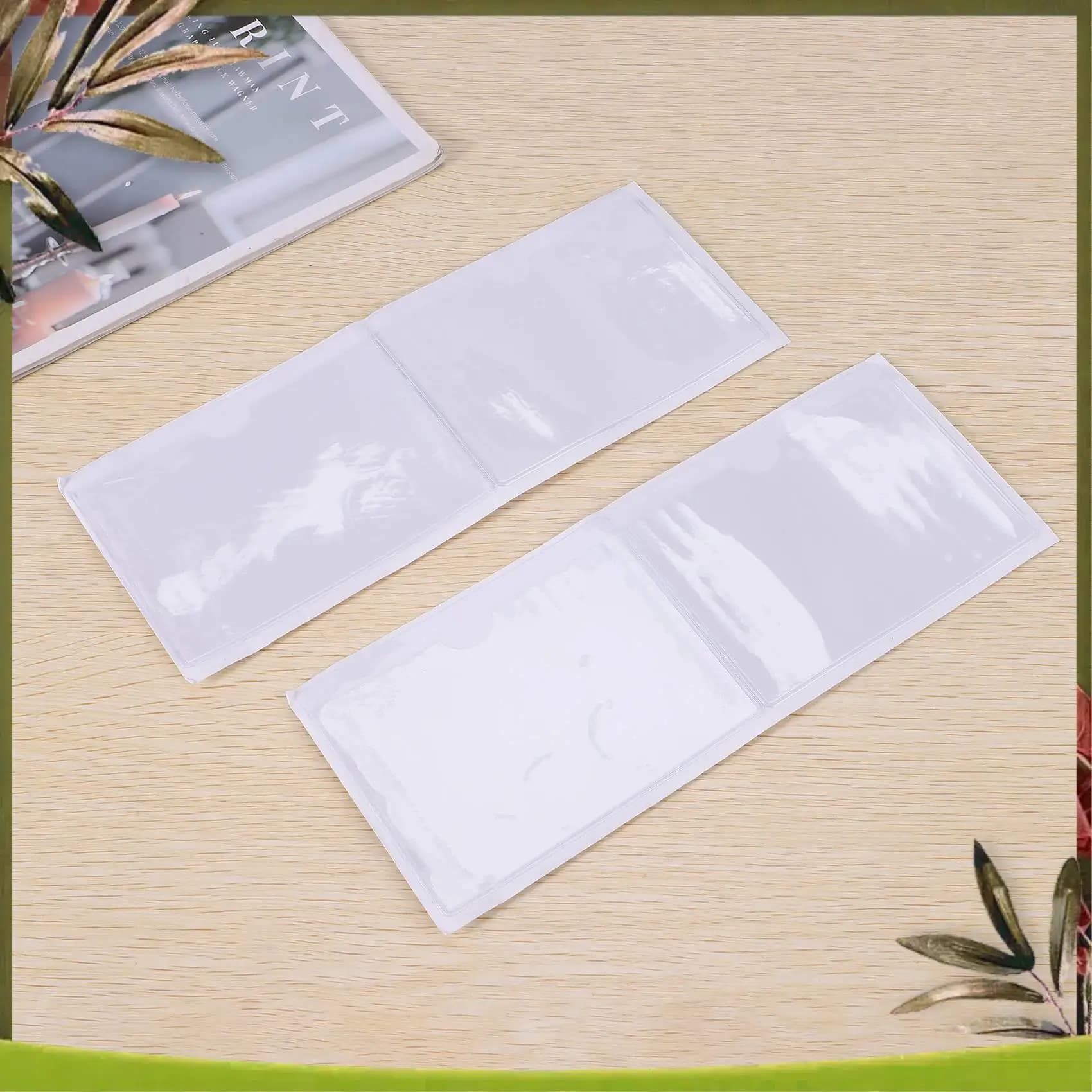 New-60 Pack 3,5 X 4,7 pollici Porta etichette autoadesivo Tasche per carte Porta etichette Porta carte da biblioteca in plastica trasparente