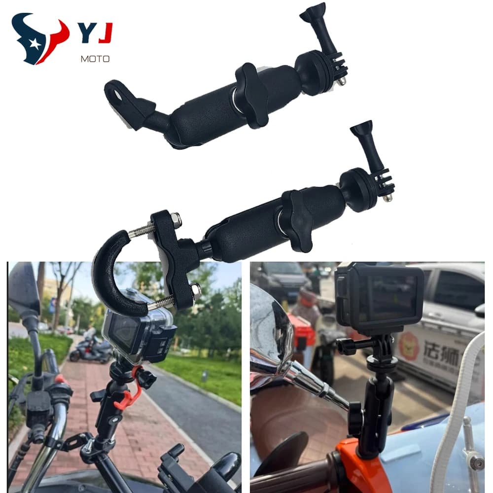 Supporto per moto e bicicletta per GoPro 12 11 10 9 8, supporto per manubrio e specchietto retrovisore per Insta360 X3 X4, accessori per action camera DJI