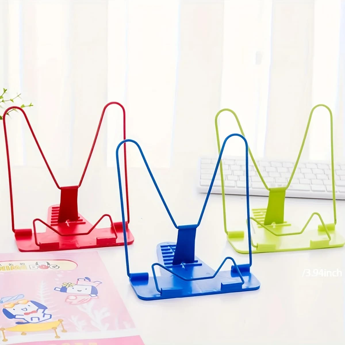 Supporto per libri da scrivania pieghevole, supporto per lettura ad angolo regolabile, reggilibri portatile a mani libere per libri di testo, tablet, libri di cucina, ufficio