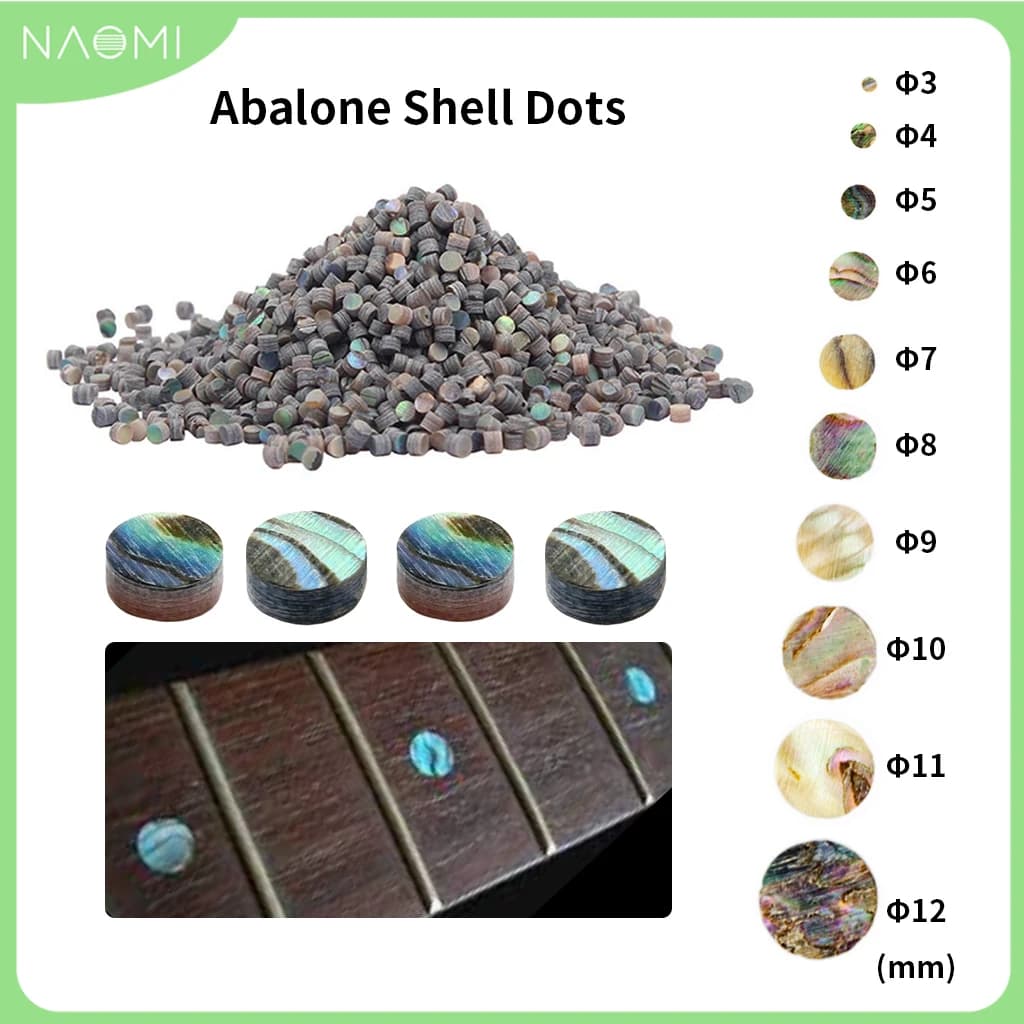 NAOMI 100/200/500 pz/set Abalone Shell chitarra tastiera punti Abalone colorato 3-12mm per Ukulele chitarre acustiche accessori
