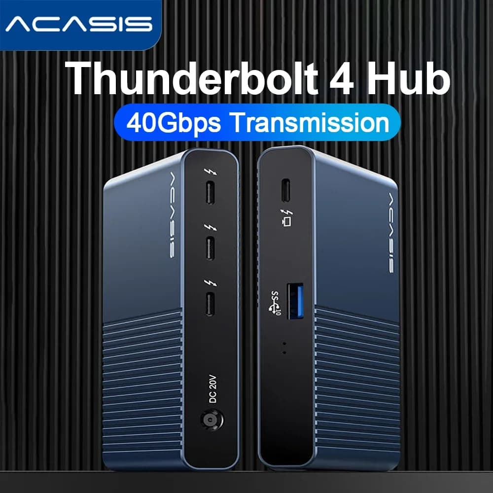 Docking Station Acasis USB4.0 Thunderbolt 4 40 Gbps 5 in 1 Hub Type-C con Uscita Video 8K@60HZ e Ricarica PD per Macbook Pro e iPad