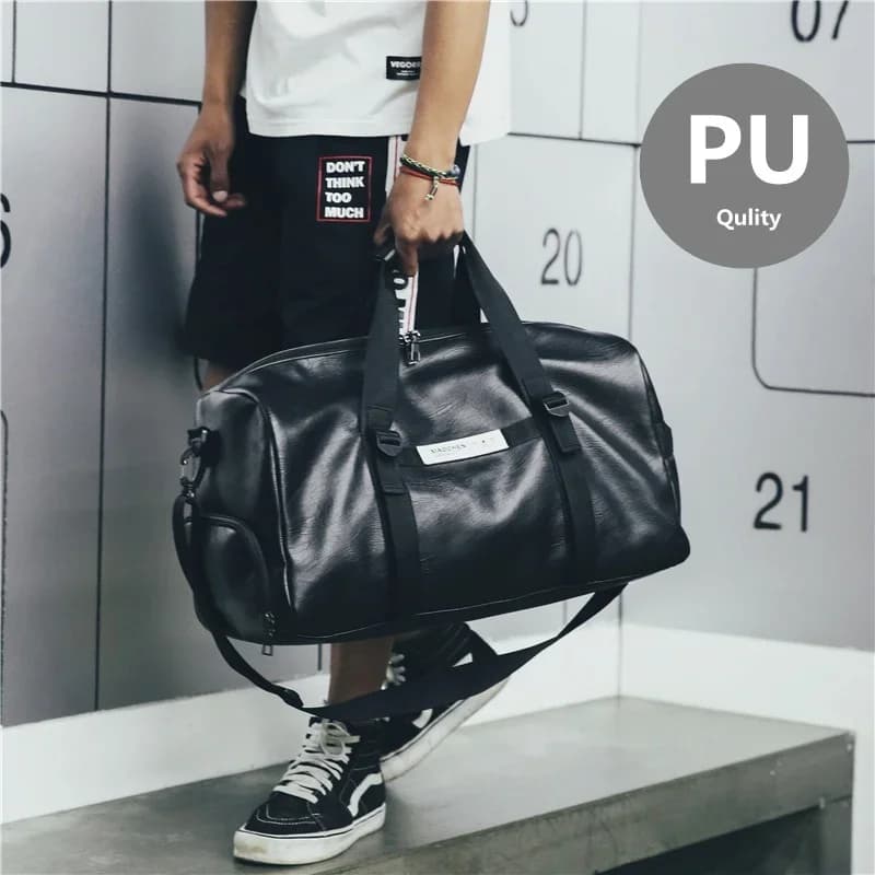 Borsa da palestra in pelle da donna scomparto per scarpe da fitness borsone da uomo borse a tracolla impermeabili da viaggio per allenamento grande borsa sportiva
