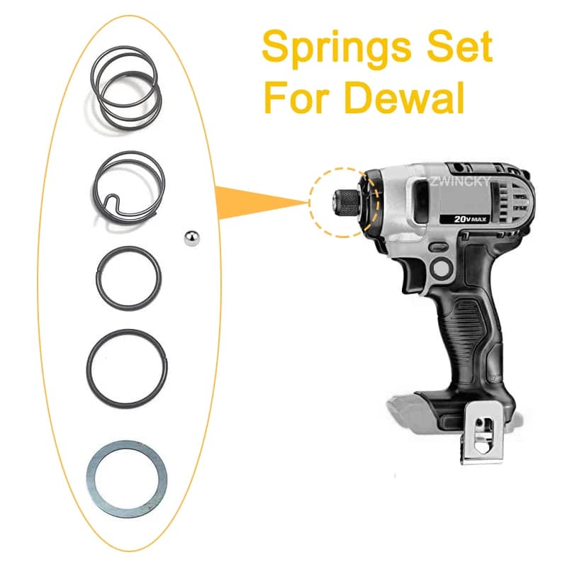 N078434 N089668 Set di 6 sfere a molla per avvitatore a impulsi Dewalt 20V DCF885 DCF886 DC825 DCF836 Accessori per utensili elettrici