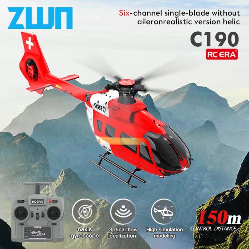 RC ERA C190 RC Elicottero 2.4G 6-Aixs Giroscopio 6CH Mantenimento dell'altitudine Flusso ottico Brushless Elicottero telecomandato Giocattoli per il capretto