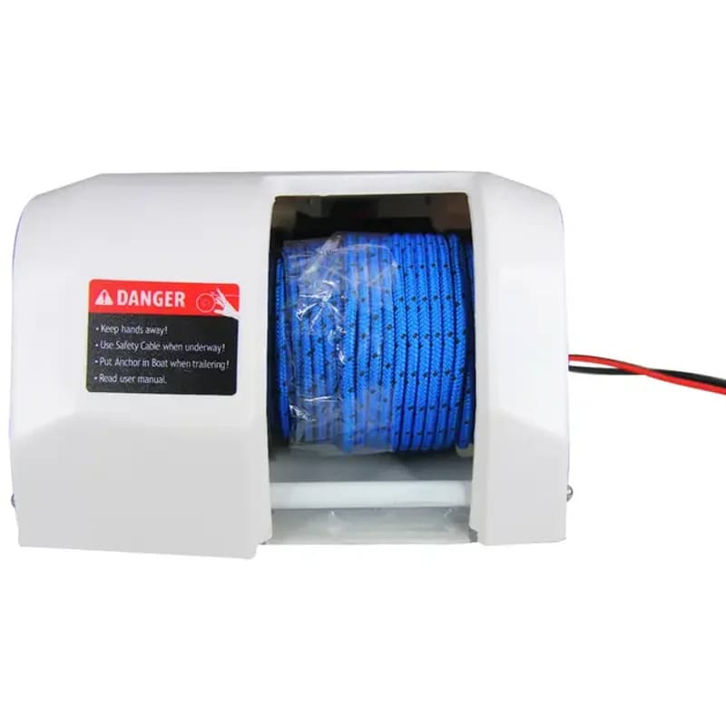 Verricello Elettrico per Ancora Canghe Marine Pontoon 35 per Acqua Dolce, Adatto per Ancora da 30 libbre, 12V, Cavo da 100 piedi, Uso Marino